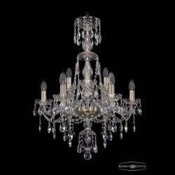 Люстра хрустальная 1415/6+3/200/XL-77 G Bohemia Ivele Crystal (Стеклянный рожок)