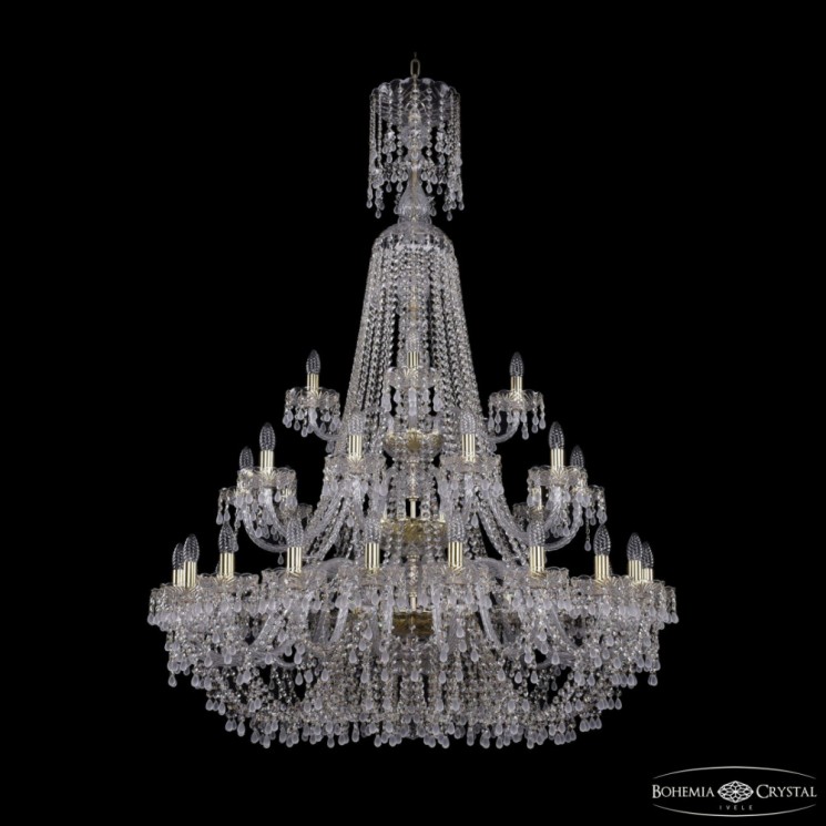 Люстра хрустальная 1410/20+10+5/400/XL-158/3d G V0300 Bohemia Ivele Crystal (Стеклянный рожок)