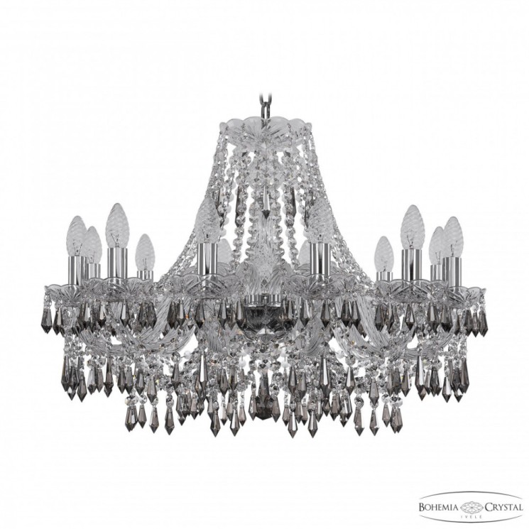 Люстра хрустальная 1403/12/240 Ni K731 Bohemia Ivele Crystal (Стеклянный рожок)