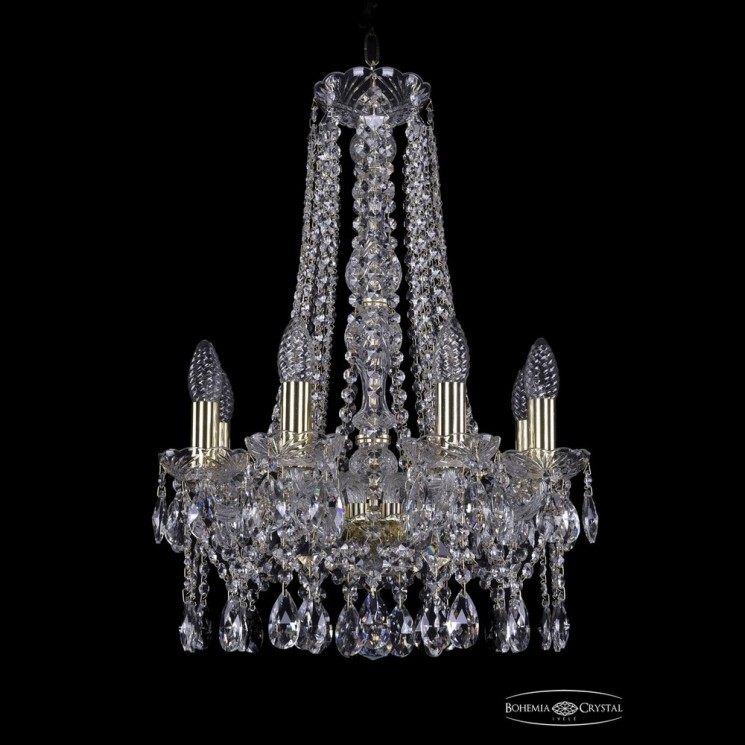 Люстра хрустальная 1413/8/141/h-59 G Bohemia Ivele Crystal (Стеклянный рожок)