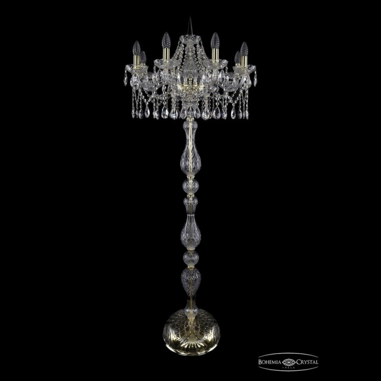 Торшер хрустальный 1413T1/8/200-160 G Bohemia Ivele Crystal (Стеклянный рожок)