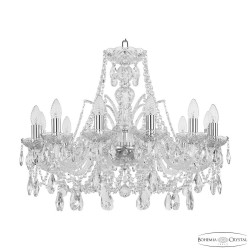 Люстра хрустальная 105/12/240 Ni Bohemia Ivele Crystal (Стеклянный рожок)