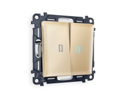 Ambrella Light Комплект механизма 2-клавишного проходного выключателя с подсветкой 10000K Ambrella Volt ALFA MA604040
