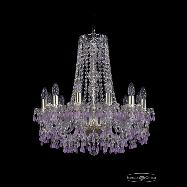 Люстра хрустальная 1410/12/195/h-60 G V7010 Bohemia Ivele Crystal (Стеклянный рожок)