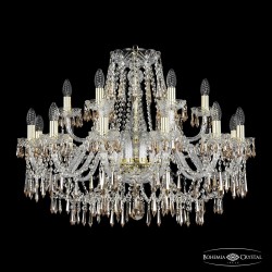 Люстра хрустальная 1403/12+6/300 G K721 Bohemia Ivele Crystal (Стеклянный рожок)