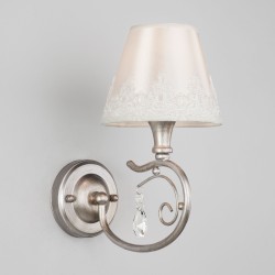 Настенный светильник с тканевым абажуром                      Eurosvet  60069/1 серебро