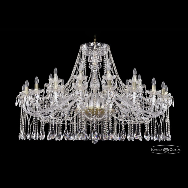 Люстра хрустальная 1413/20+10/530 G Bohemia Ivele Crystal (Стеклянный рожок)