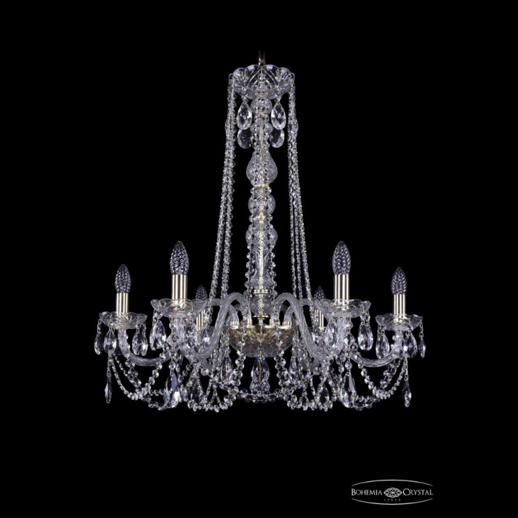 Люстра хрустальная 1402/6/240/h-73 G Bohemia Ivele Crystal (Стеклянный рожок)