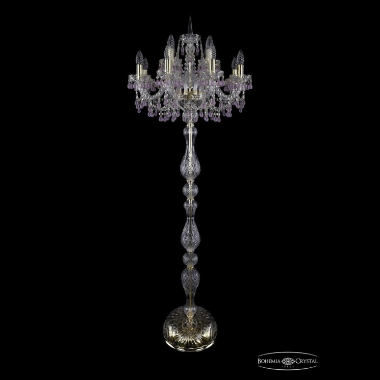 Торшер хрустальный 1410T1/8+4/195-165 G V7010 Bohemia Ivele Crystal (Стеклянный рожок)