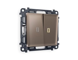 Ambrella Light Комплект механизма 2-клавишного проходного выключателя с подсветкой 3200K Ambrella Volt ALFA MA634030