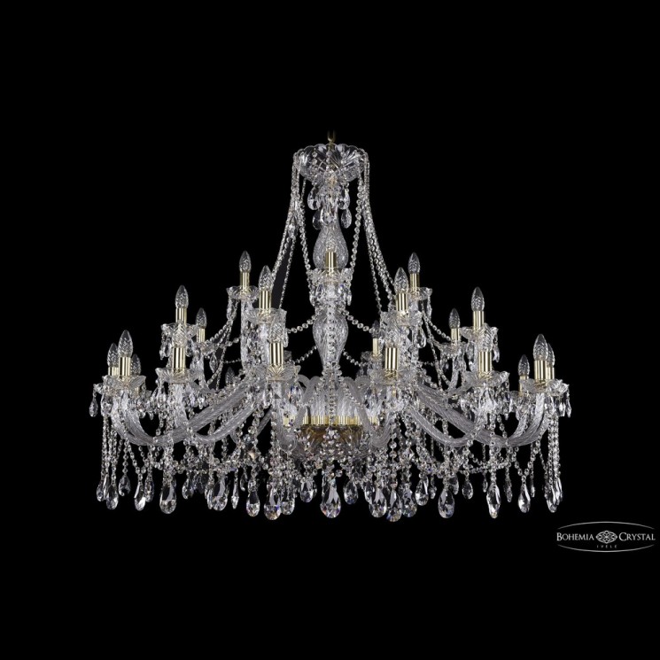 Люстра хрустальная 1413/16+8+4/460 G Bohemia Ivele Crystal (Стеклянный рожок)
