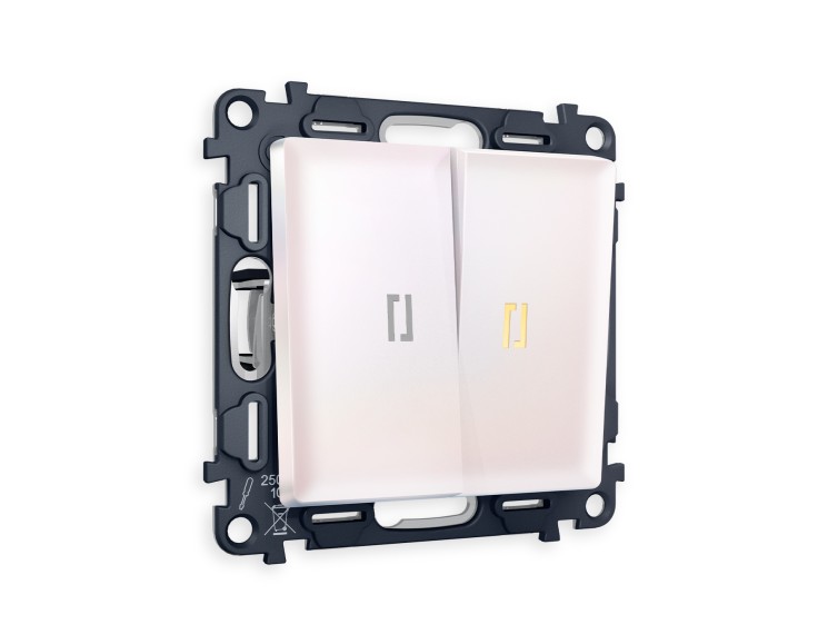 Ambrella Light Комплект механизма 2-клавишного выключателя с подсветкой 3200K Ambrella Volt ALFA MA204010