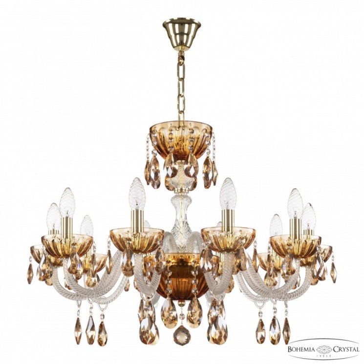 Люстра с цветным хрусталём 5417/10/240 G Amber/M-1H K721 Bohemia Ivele Crystal (5417)