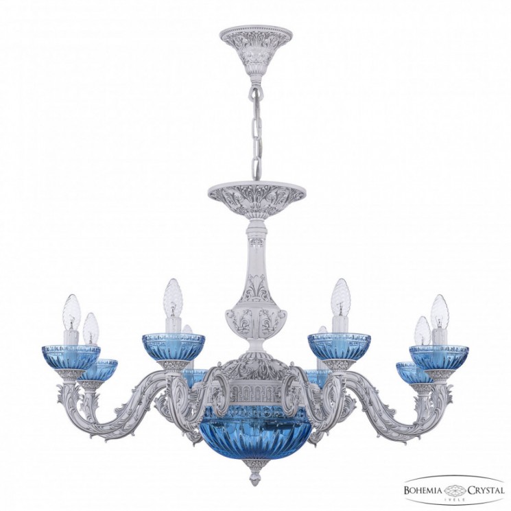Люстра хрустальная AL79101P/8/250 WMN P Aquamarine/M-1G Bohemia Ivele Crystal (Литые)