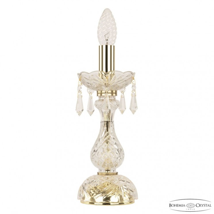 Настольная лампа хрустальная 104L/1-27 G Bohemia Ivele Crystal (Стеклянный рожок)