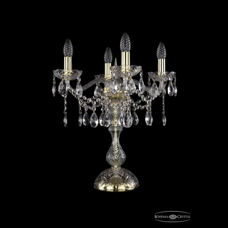 Настольная лампа 1413L/4/141-47 G Bohemia Ivele Crystal (Стеклянный рожок)