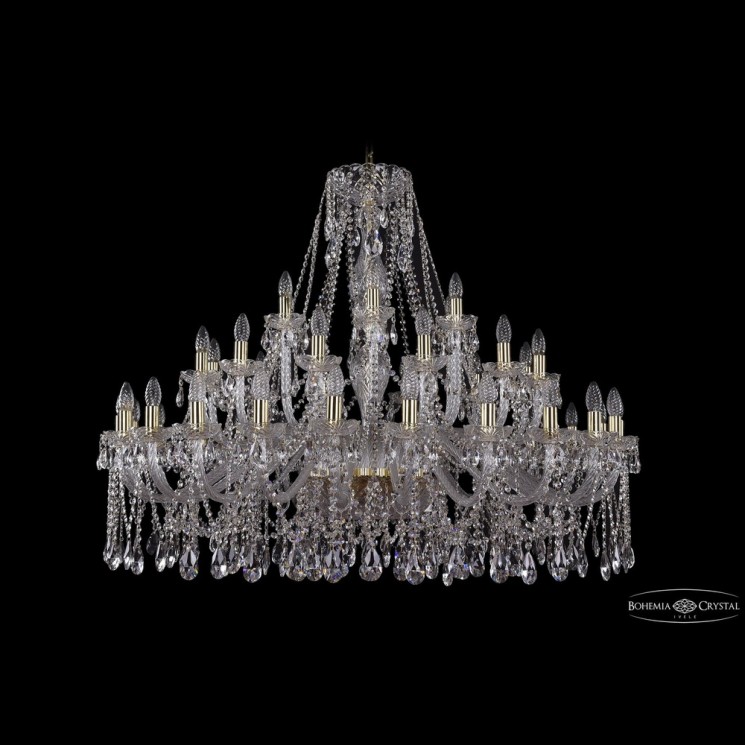 Люстра хрустальная 1413/24+12+6/460 G Bohemia Ivele Crystal (Стеклянный рожок)