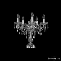 Настольная лампа хрустальная 1415L/5/141-39 Ni Bohemia Ivele Crystal (Стеклянный рожок)