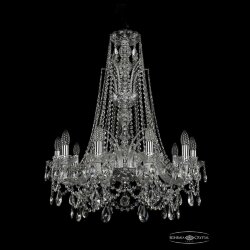 Люстра хрустальная 1411/10/240/XL-84 Ni Bohemia Ivele Crystal (Стеклянный рожок)