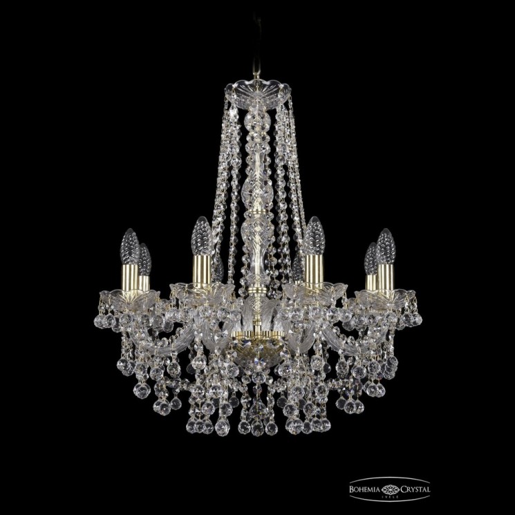 Люстра хрустальная 1409/8/195/h-63 G Bohemia Ivele Crystal (Стеклянный рожок)