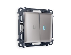 Ambrella Light Комплект механизма 2-клавишного проходного выключателя с подсветкой 10000K Ambrella Volt ALFA MA504040