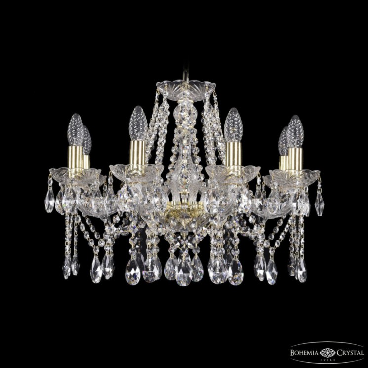 Люстра хрустальная 1413/8/200 G Bohemia Ivele Crystal (Стеклянный рожок)