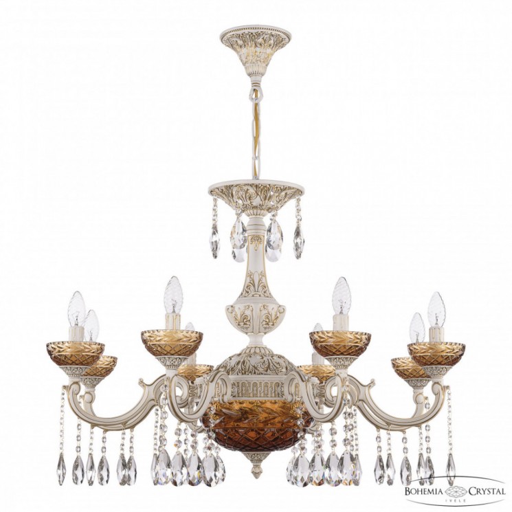 Люстра хрустальная AL78101P/8/250 A WMG P Amber/M-1F Bohemia Ivele Crystal (Литые)