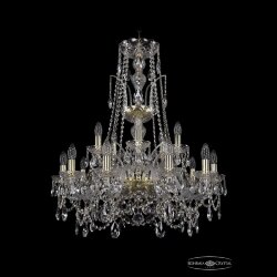 Люстра хрустальная 1411/10+5/240/XL-86 G Bohemia Ivele Crystal (Стеклянный рожок)