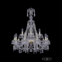 Люстра хрустальная 1403/10+5/240/XL-80 G Bohemia Ivele Crystal (Стеклянный рожок)