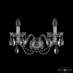 Бра хрустальные 1402B/2/195/XL Ni  Bohemia Ivele Crystal (Стеклянный рожок)