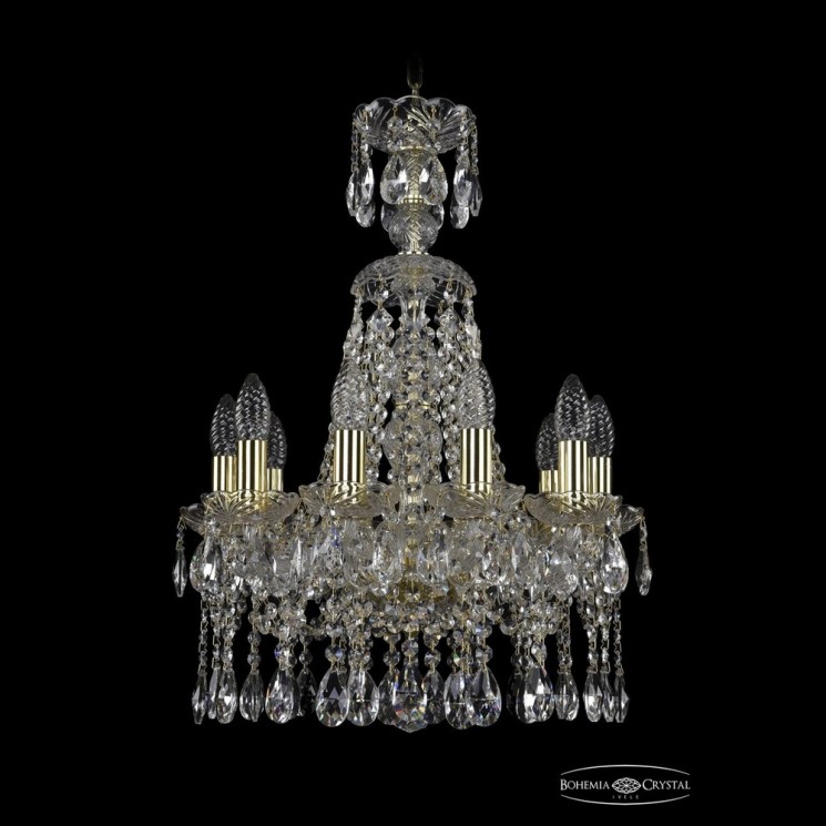 Люстра хрустальная 1413/10/141/XL-60 G Bohemia Ivele Crystal (Стеклянный рожок)
