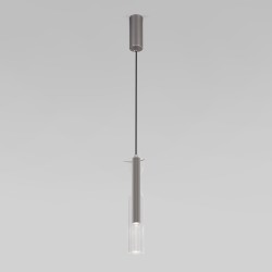 Подвесной светодиодный светильник со стеклянным плафоном                      Eurosvet  50254/1 LED графит