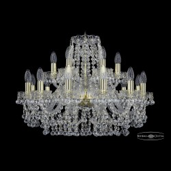 Люстра хрустальная 1409/12+6/240 G Bohemia Ivele Crystal (Стеклянный рожок)