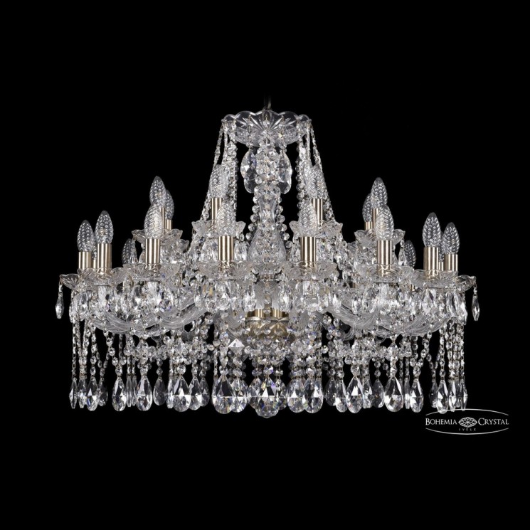 Люстра хрустальная 1413/16+8/300 Pa Bohemia Ivele Crystal (Стеклянный рожок)