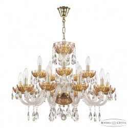 Люстра с цветным хрусталём 5417/10+5/240 G Shampan/M-1H Bohemia Ivele Crystal (5417)