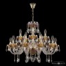 Люстра с цветным хрусталём 5417/10+5/240 G Shampan/M-1H Bohemia Ivele Crystal (5417)