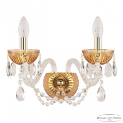 Бра с цветным хрусталём 5402B/2/165 G Amber/M-1G Bohemia Ivele Crystal (С 2 лампочками и более)