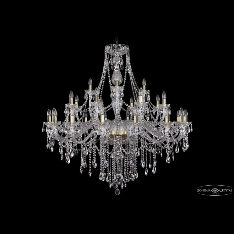 Люстра хрустальная 1415/16+8+4/460 G Bohemia Ivele Crystal (Стеклянный рожок)