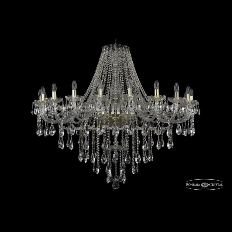 Люстра хрустальная 1415/20/460 G Bohemia Ivele Crystal (Стеклянный рожок)