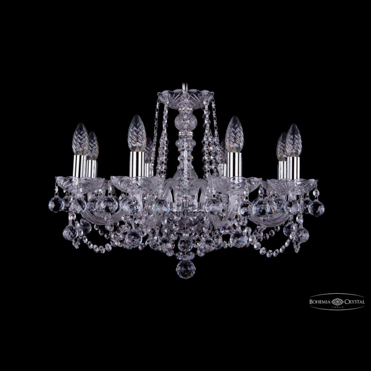 Люстра хрустальная 1402/8/195 Ni Balls Bohemia Ivele Crystal (Стеклянный рожок)