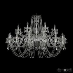 Люстра хрустальная 1402/16+8/460 Ni Bohemia Ivele Crystal (Стеклянный рожок)