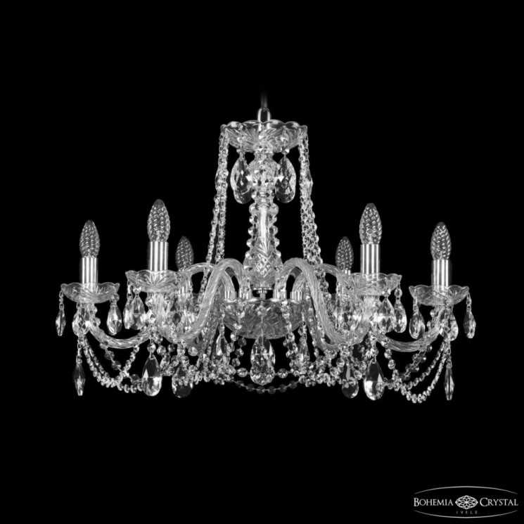 Люстра хрустальная 1402/6/240 Ni  Bohemia Ivele Crystal (Стеклянный рожок)