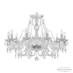 Люстра хрустальная 105/10/300 Ni Bohemia Ivele Crystal (Стеклянный рожок)
