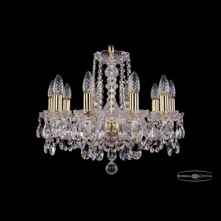 Люстра хрустальная 1402/10/160 G Bohemia Ivele Crystal (Стеклянный рожок)
