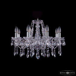 Люстра хрустальная 1413/8/200 Ni Bohemia Ivele Crystal (Стеклянный рожок)