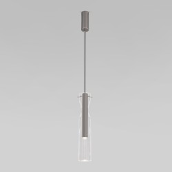 Подвесной светодиодный светильник со стеклянным плафоном                      Eurosvet  50253/1 LED графит