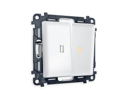 Ambrella Light Комплект механизма 2-клавишного проходного выключателя с подсветкой 3200K Ambrella Volt ALFA MA124030