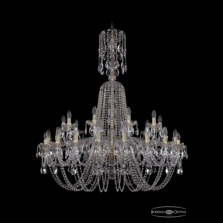 Люстра хрустальная 1402/20+10/400/XL-130 G Bohemia Ivele Crystal (Стеклянный рожок)