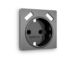 Ambrella Light Лицевая панель для электрической розетки с заземлением со шторками 2USB A+A QUANT Ambrella Volt ALFA AP6590