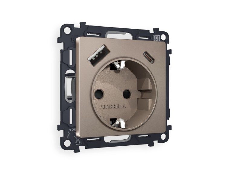 Ambrella Light Комплект механизма электрической розетки Ambrella Volt ALFA MA640010